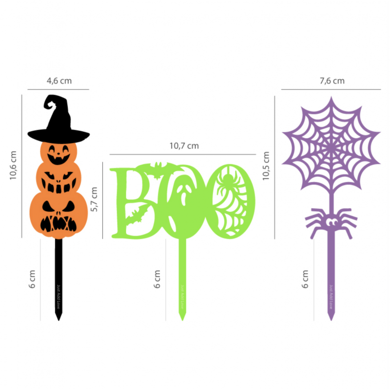 3 Toppers Cupcake Halloween sem Medo