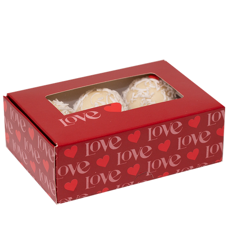 Caixa com Visor para 6 Doces - Love You - 10 unidades