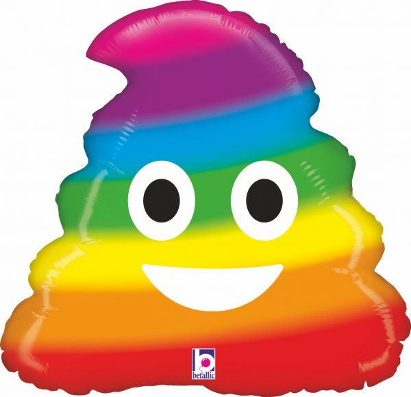 Balão Emoji Rainbow Poop