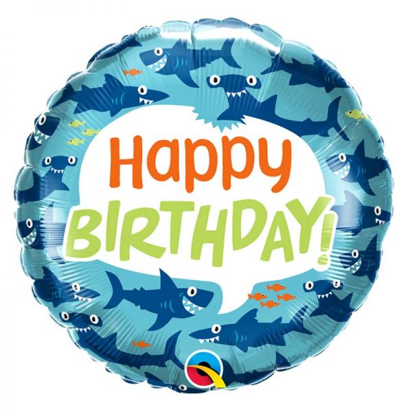 Balão Happy Birthday Tubarões