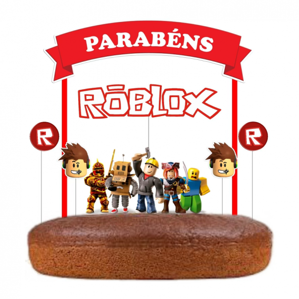 Topo de Bolo Papel Roblox